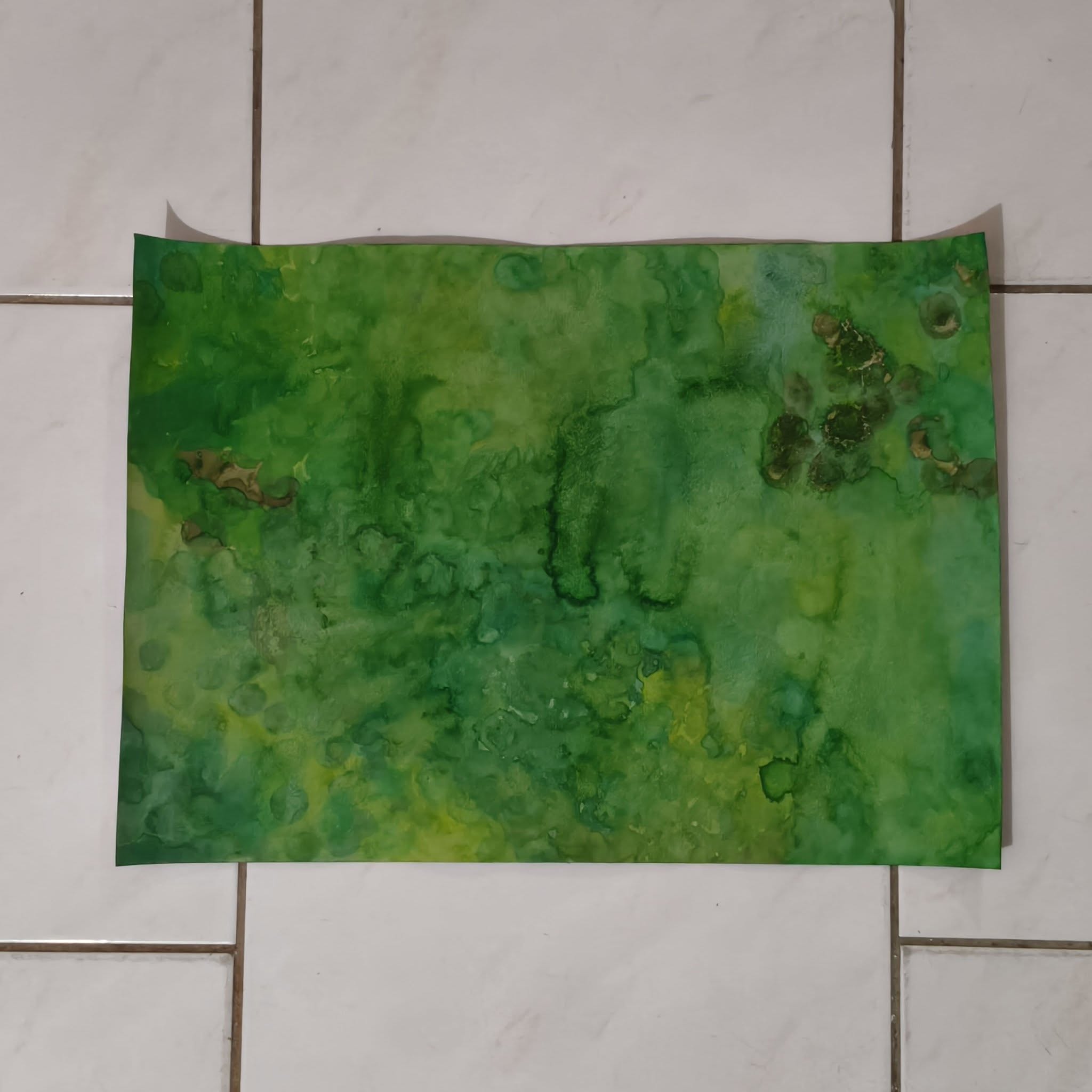Turquoise and blue abstract painting