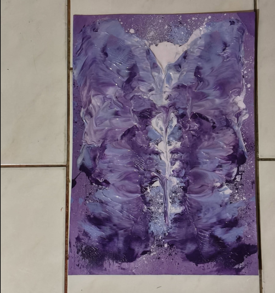 Purple mirrored acrylic painting